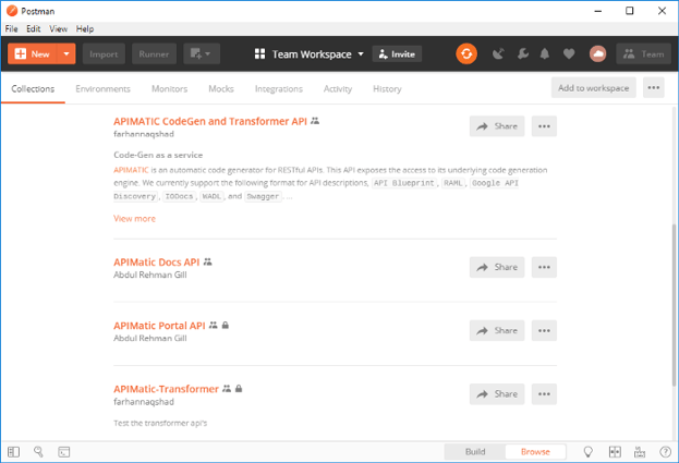 Postman Team Collaboration Features