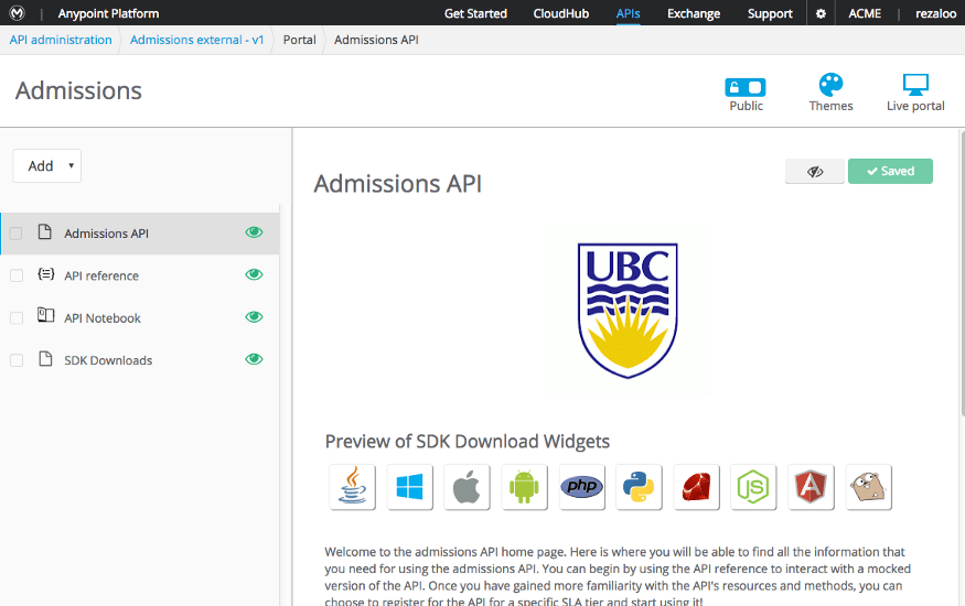 UBC Admissions API