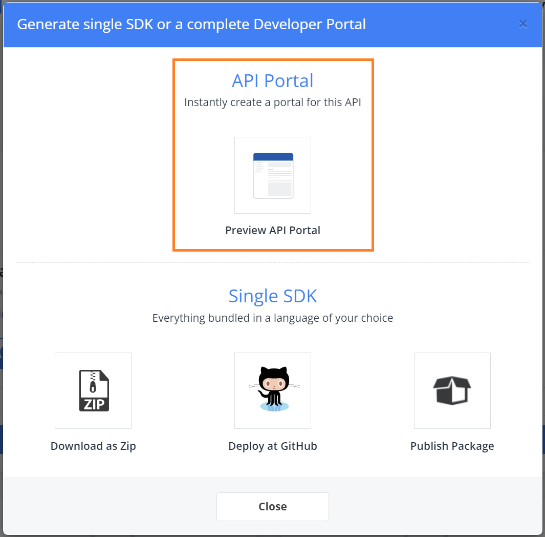Preview API Portal