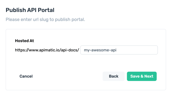 Publish API Portal