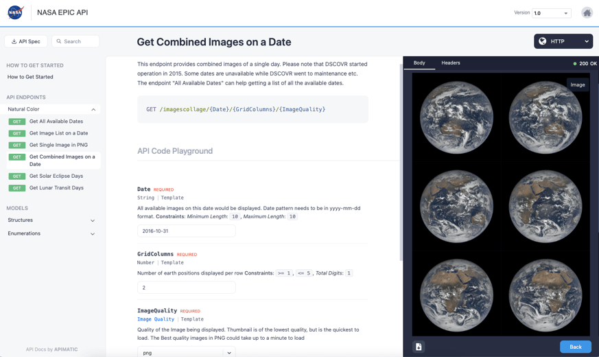 showcasing NASA API