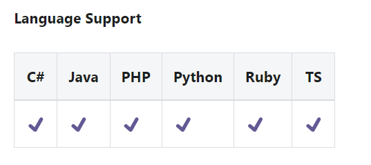 language section in the new codegen settings