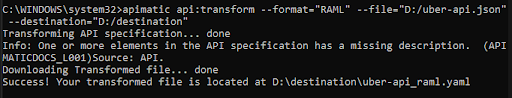 transform using CLI