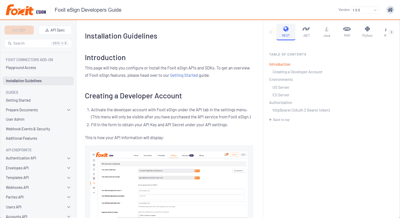 Foxit API Portal