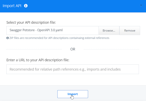 import OpenAPI definition into APIMatic