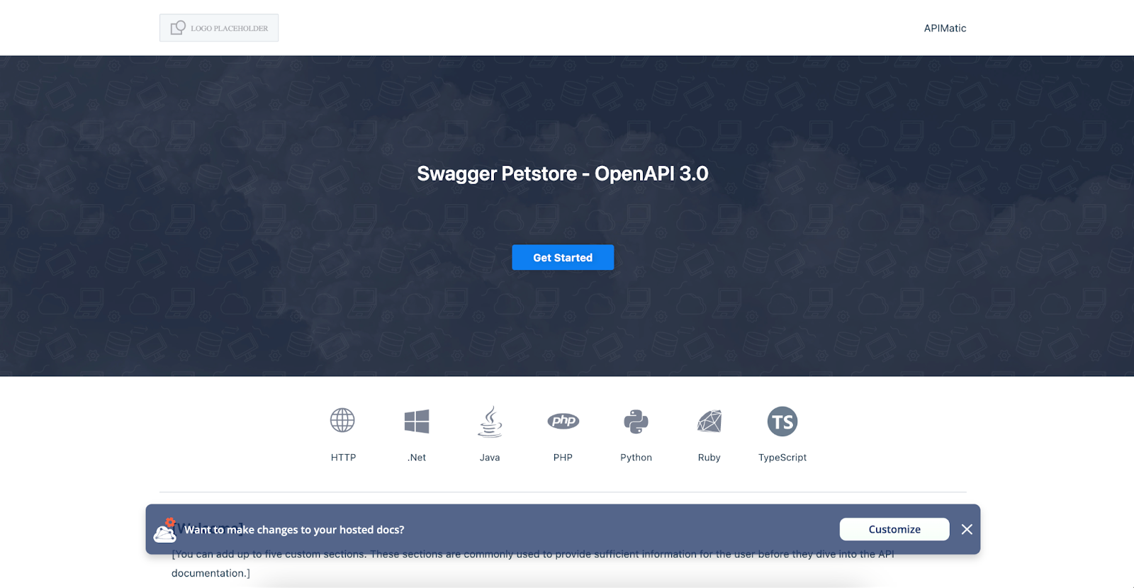 Generate Petstore Developer Portal