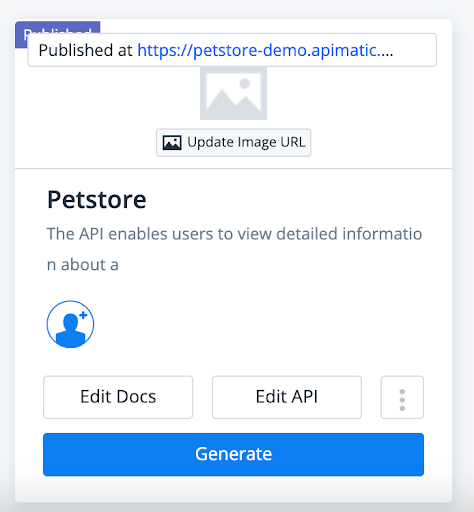 Publish Petstore developer portal with APIMatic