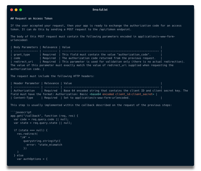 llms-full.txt's Snapshot