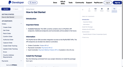 PayPal API Portal