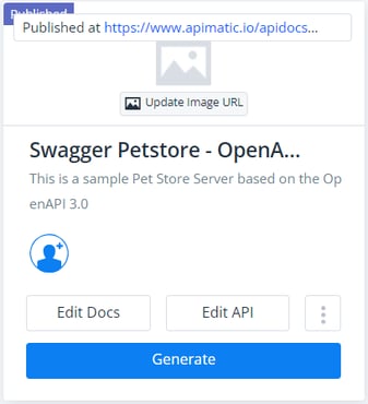 Swagger Petstore API imported in APIMatic