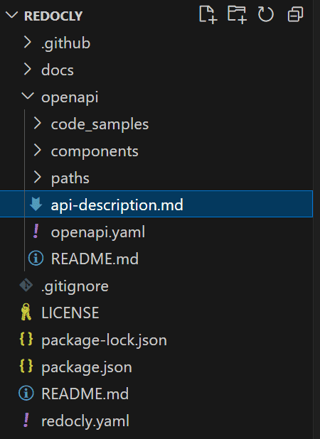 Redoc API Registry file structure