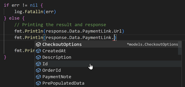 VS Code response type hinting