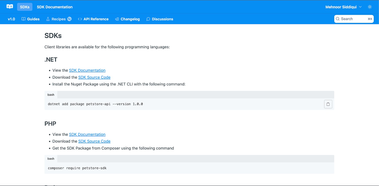 ReadMe Portal with APIMatic SDKs