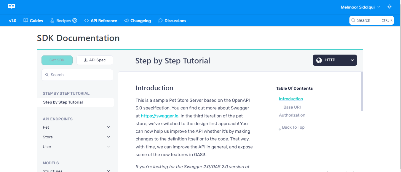 APIMatic’s SDK documentation rendered inside your ReadMe Portal