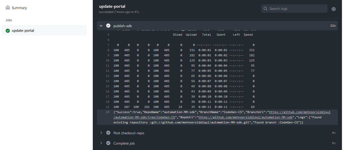 status of the workflow