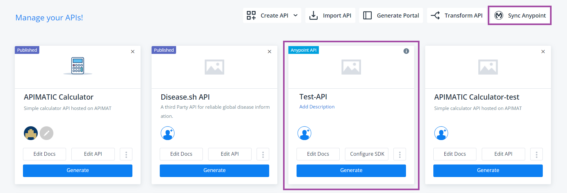 APIMatic Dashboard