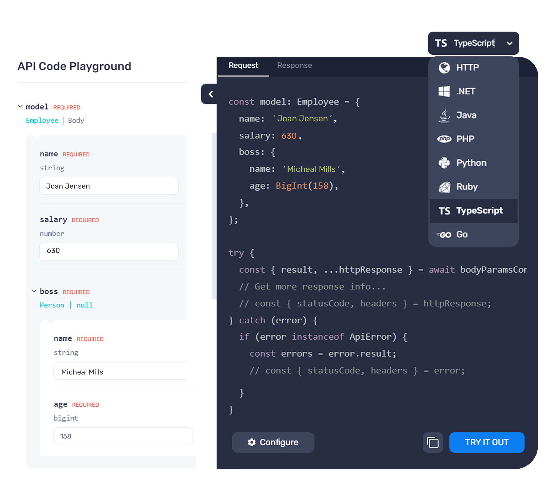 APIMatic code samples